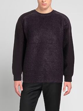 NWT Y-3 Men's (or women) mohair and wool crewneck sweater in deep plum